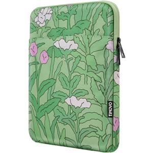 TiMOVO 9-11" Custodia per Tablet, Compatibile con iPad 11" A16 2025, iPad 10,9"/10,2"| Air 11", Galaxy Tab A9+ / A11 Plus 11", Borsa Protettiva Compatibile con Smart Keyboard, Fiore Verde