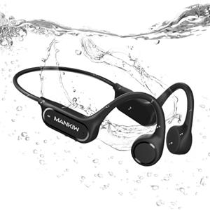 MANKIW Cuffie Nuoto, Auricolari Conduzione Ossea Bluetooth 5.4 IPX8 con Memoria da 32 GB e MP3 Player per Nuoto, Corsa