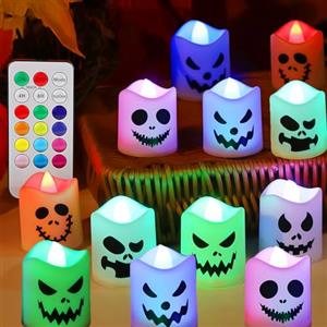 Probuk 12 Pezzi Candele LED Senza Fiamma Fluttuanti, Effetto Fiamma Tremolante, Colore, a Batteria, per Matrimoni, Natale, Halloween, Feste e Decorazioni Casa?Con telecomando?