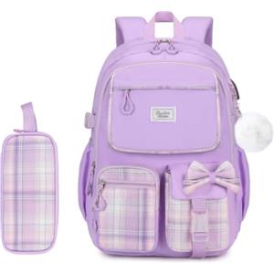 Byitin Zaino Elementare Bambina Media Ragazza per Scuola da Viaggio Weekend, Viola