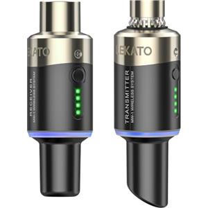 LEKATO Ricevitore trasmettitore microfono wireless XLR 5,8 Ghz Dispositivo microfono plug-on wireless Per microfoni dinamici e a condensatore, mixer audio, fotocamera DSLR, PA（Versione aggiornata）