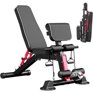 BOUDECH® Kinetix - Panca da Fitness Multifunzione Pieghevole 62,5 x 89,2 cm Con Elastici Inclinabile Panca da Palestra per Allenamento casa