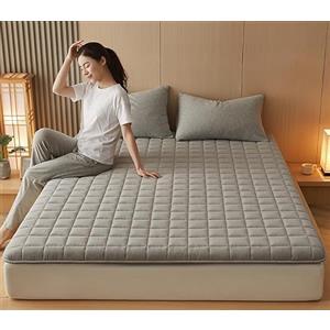 DSAoTeng Materasso futon da pavimento giapponese, in cotone spesso, trapuntato, tatami, coprimaterasso pieghevole, per letto singolo, matrimoniale, dormitorio, camera degli ospiti, appartamento in affitto