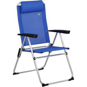 Totò Piccinni Spiaggina RIVA Sedia sdraio in Alluminio e Textilene 7 Posizioni leggera pieghevole con cuscino e braccioli (Blu 1 Pz)