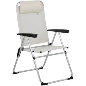 Totò Piccinni Spiaggina RIVA Sedia sdraio in Alluminio e Textilene 7 Posizioni leggera pieghevole con cuscino e braccioli (Beige 1 Pz)