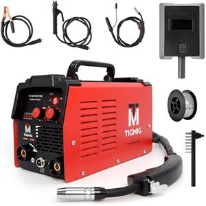 TIGMIG Saldatrice Inverter Filo Continuo FLUX NO GAS + MMA Elettrodo, Mod. TM135INVMIG, Per Filo Animato ⌀0,8/1,0mm, 120A, Inverter IGBT, Inclusa bobina 0,8mm da 0,45kg, GARANZIA e ASSISTENZA ITALIA