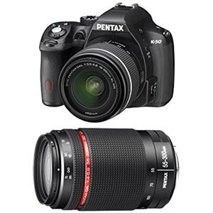 Pentax K-50 + DAL 18-55 WR + 55-300 HD WR Kit fotocamere SLR 16.28MP CMOS 4928 x 3264Pixel Nero