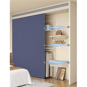 Aeovot Tenda Antipolvere per Cabina Armadio - Tenda per Scaffale Cucina Personalizzata, Tenda per Armadio Aperto Senza Ante Scarpiera Libreria Tende Privacy Scorrevoli per Armadietti(Blu)