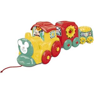 Clementoni Disney Baby Activity Train, Trenino Trainabile con Vagoni Impilabili, per Bambini 10+ Mesi, Gioco Prima Infanzia per Comprendere la Relazione Causa-Effetto, 17168