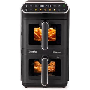 Ariete Friggitrice ad Aria Doppio Cestello Verticale Capacità 11 Litri Potenza 2460 Watt con Timer e Ciotola Antiaderente colore Nero - 00C464000AR0 Air Fryer Vertical DUO