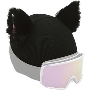 Generisch Copricapo a forma di gatto, protezione per casco in peluche, copricapo