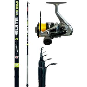 kolpo combo pesca suite bolognese metri 5 con mulinello e filo