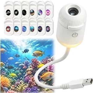 HshDUti Proiettore HD Smart Dynamic 5D olografico per luce notturna, proiettore Star HD Plug and Play, proiettori Galaxy Star regolabile, proiettori USB a 360° per camera da letto, soffitto, tetto auto