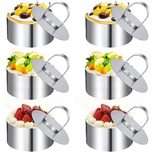 Ovtai Anello per Torte, 6 Pezzi Coppa Pasta, Acciaio Inossidabile Coppapasta Tondi, Riutilizzabile Coppapasta, Coppa Pasta per Pasta Adatto per Cucina Ristorante Pasticceria Caffetteria