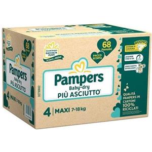 Pampers Baby Dry Quadri Pannolino Downcount Maxi 68 Pezzi