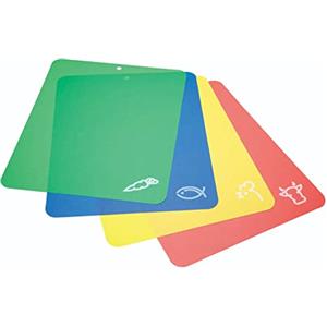 KitchenCraft Set di 4 Taglieri Flessibili in Polietilene Non Tossico, 38 cm x 30 cm - Multicolore