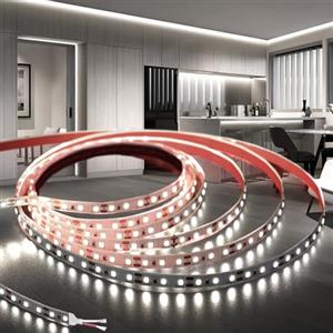 KSIBNW Striscia LED 10 Metri, 24V Strisce Led Bianco Freddo 6000K SMD2835 120LED/m Alta Luminosità Luce Nastro Luminoso Larghezza 8 mm IP20 Interno per Decorazioni, Casa(Senza Alimentatore)