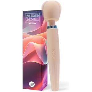 Oliver James Vibratore Wand Premium di Oliver James - Ricaricabile e Resistente agli Schizzi con 5 Modalità e 4 Livelli di Intensità - Silicone Sicuro, per Lei & Lui, 30,5 x 5,6 cm (Quarzo rosa)