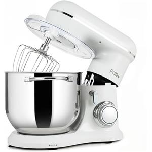 Kitchen in the box Fab by Kitchen in the box Impastatrice Planetaria, 8L Planetaria Professionale 2000W, 10 Velocità con Uncino Impastatore, Mescolatore e Frusta Sbattitrice (Bianco Ghiaccio)