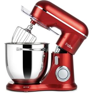 Kitchen in the box Fab by Kitchen in the box Impastatrice Planetaria, 6L Planetaria Professionale 1300W, 10 Velocità con Uncino Impastatore, Mescolatore e Frusta Sbattitrice (Rosso)