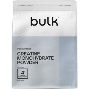 Bulk Creatina Monoidrato Polvere, Frutto della passione, 500 g | 147 porzioni, Creatina micronizzata pura, Vegano e Halal, Ideale per fitness, allenamento e palestra, Si scioglie facilmente