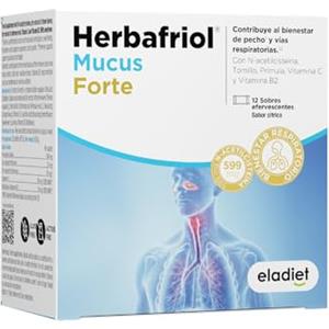 Eladiet HERBAFRIOL MUCUS FORTE - Supporto respiratorio, gola e torace, mucose e difese con N-Acetilcisteina (NAC), timo e primula + vitamina C e vitamina B2 (Riboflavina) | ELADIET