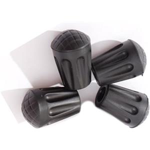 LatoYard 4 puntali antiscivolo per camminare, stampelle e bastoncini da trekking, protezioni per estremità della punta ID da 10 mm, coperture per impugnatura a terra, nero