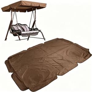 MPYEKP Tetto di Ricambio per Altalena da Giardino, Tessuto Oxford 210D Impermeabile Copertura Altalena 4 Posti, Telo Protettivo per Dondolo da Giardino anti-UV, Resistente allo Strappo(Coffe,249*185*18cm)