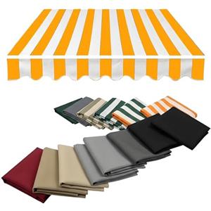 Generico Tende Da Sole A Bracci Estensibili Per Balcone Esterno Patio Telo Di Ricambio Per Tenda Da Sole Retrattile Tessuto Di Ricambio Impermeabile Antistrappo(Yellow white,300x250cm)