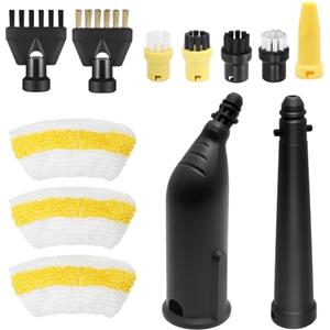 Comius Sharp 12 PCS Accessori per Kärcher Pulitori a Vapore, con Spazzola Rotonda, Spazzola Piatta, Ugello, Microfibra Panno Mop, per SC1 SC2 SC3 SC4 SC5, Set di Ricambio per Ugello Manuale