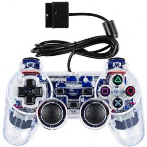 LAKPYN Controller PS2 Cablato con Vibrazione, Gamepad per Console PS2, Doppio Joystick Analogico, D-Pad, Pulsanti Reattivi, Cavo 1,8 m per Giochi Retro, Azione, Corse e Sport, Accessorio Console