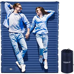 YISSVIC Materassino Campeggio per 2 Persone Gonfiabile Autogonfiabile con Cuscino Versione più Spessa Campeggio Resistente all'Acqua per Trekking Blu