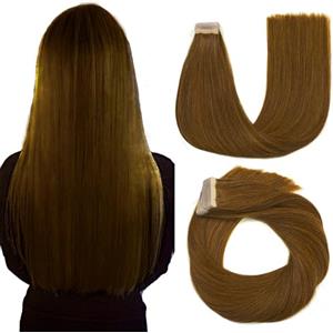 Hotlulana Extension Capelli Veri Biadesivo(#10) Invisible Extension Biadesive Capelli Veri 20Pollici 20pcs 50cm 50g Extension Capelli Veri Skin Weft Tape in Hair Extensions Human Hair.