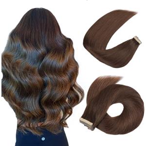 Hotlulana Extension Capelli Veri Biadesivo Marrone Scuro(#2) Extension Capelli Veri 18Pollici 20pcs 45cm 40g Extension Biadesive Capelli Veri Remy 100% Invisible Skin Weft Tape in Hair Extensions.