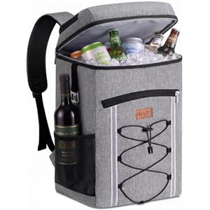 Lifewit Zaino Termico 28L, Borsa Termica Portatile con Forro Interior Impermeable, Zaino Frigo Termico para Viaggio, Camping, Senderismo, Picnic, Spiaggia, Mare, Grigio