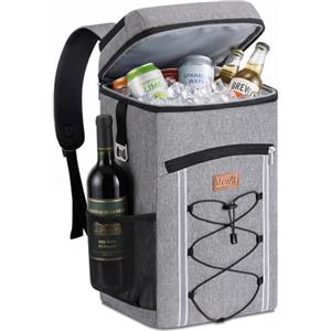 Lifewit Zaino Termico 23L, Borsa Termica Portatile con Forro Interior Impermeable, Zaino Frigo Termico para Viaggio, Camping, Senderismo, Picnic, Spiaggia, Mare, Grigio