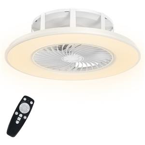 ACXIN Ventilatore da soffitto a LED con illuminazione, ventilatore da soffitto con telecomando, lampada da soffitto, dimmerabile, moderno, 36 W