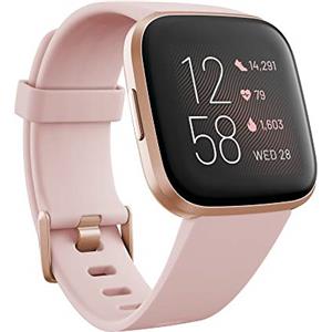 Fitbit Versa 2 Health & Fitness Smartwatch (NFC), Petal Pink - Copper Rose Aluminum