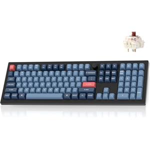 Keychron V6 Max Tastiera meccanica Wireless, 2,4 GHz/Bluetooth/USB-C 3 modalità di retroilluminazione RGB QMK/VIA Macro programmabile, tasti PBT Hot-Swappable per Mac Windows Gateron Jupiter Brown