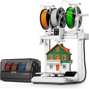 Anycubic Kobra X Combo Stampante 3D, Stampa a 7 Colori, Stampa con Multifilamenti Morbidi e Rigidi, Stampa Intelligente da Remoto, Fino a 19 Colori per Principianti, Dimensioni di Stampa 260x260x260mm