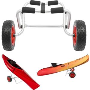 Jerool Carrello pieghevole per kayak, carrello per canoa, carrello di trasporto per canoa in alluminio pieghevole in lega di alluminio con ruote in schiuma - adatto per sabbia e ghiaia, con ruote