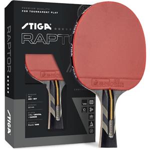 STIGA Pro Carbon + Raptor - Racchette da ping pong con tecnologia al carbonio per tornei, lama a 7 strati con manici svasati, spugna da 2 mm per maggiore controllo e velocità