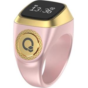 Kivivaka IQibla Smart for zikr Ring Digital Tasbih Contatore con vibrazione promemoria per display oled 18 mm nero (18 mm rosa)