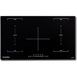 PremierTech Piano Cottura Induzione 5 Zone 90cm Vetro Nero Incasso PT905IFB | Touch Control, timer, blocco sicurezza, funzione Boost, Flexi Bridge, compatibile pentole a induzione, regolazione 9 livelli