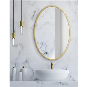 NMK HOME Specchio Rotondo Adatto a Stili Vari 80 cm Oro | Polvere metallica, loft, scandinavo, classico, manutenzione facile, ingresso