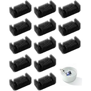 WUNZILO 12 Pezzi Filtro in Spugna per Fontana per Gatti di Ricambio, Filtri Fontana Gatto, Filtri Fontanella per Gatti, Filtro in Schiuma Fontanella per Fontana Animali Spugna Filtro Fontana Gatto