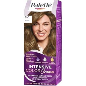 Palette Intensive Color Cream Palette Intensive Color Creme 7-0 Biondo, Colorazione Permanente, Formula Protettiva durante & dopo la colorazione, Instensità a lunga durata, 100% Copertura dei Capelli Bianchi