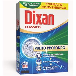 Dixan Detersivo Lavatrice Polvere Classico, con tecnologia Pulito Profondo, confezione singola formato da 100 lavaggi