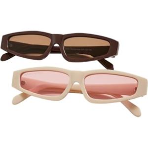 Urban Classics Occhiali da sole unisex (confezione da 2), marrone/marrone+bianco/rosa, Taglia unica