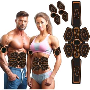 COODAY Elettrostimolatore per Addominali,Elettrostimolatore Muscolare Professionale,Elettrostimolatore Addominali, EMS Stimolatore Muscolare Addome/Braccio/Gambe/Waist/Glutei